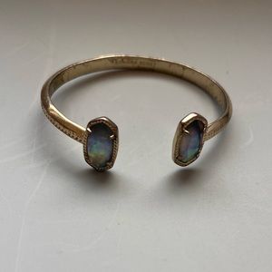 Kendra Scott gold iridescent stone cuff bracelet
